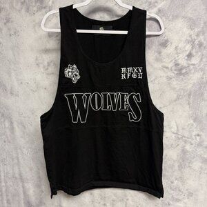 Darc Sport Wolves Tank Top Shirt L 20x28 Black Streetwear Gym